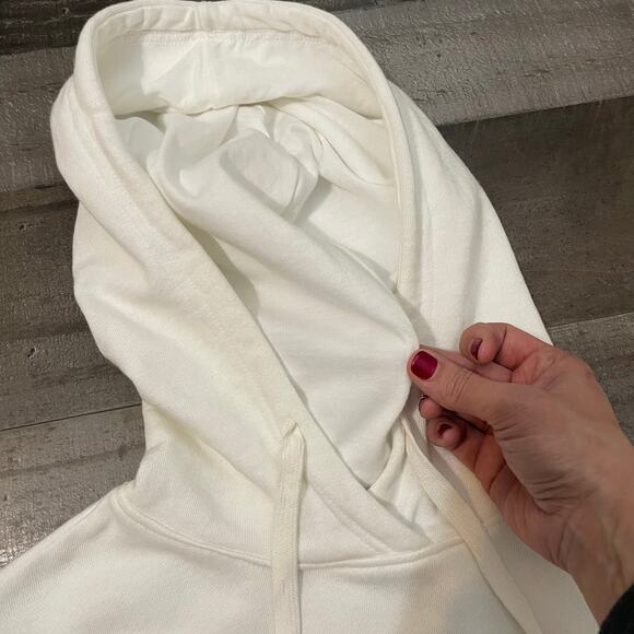 Forever 21 Cream Hooded Pullover Sweatshirt Everyday Basic Hoodie Women's Size S - Picture 10 of 12